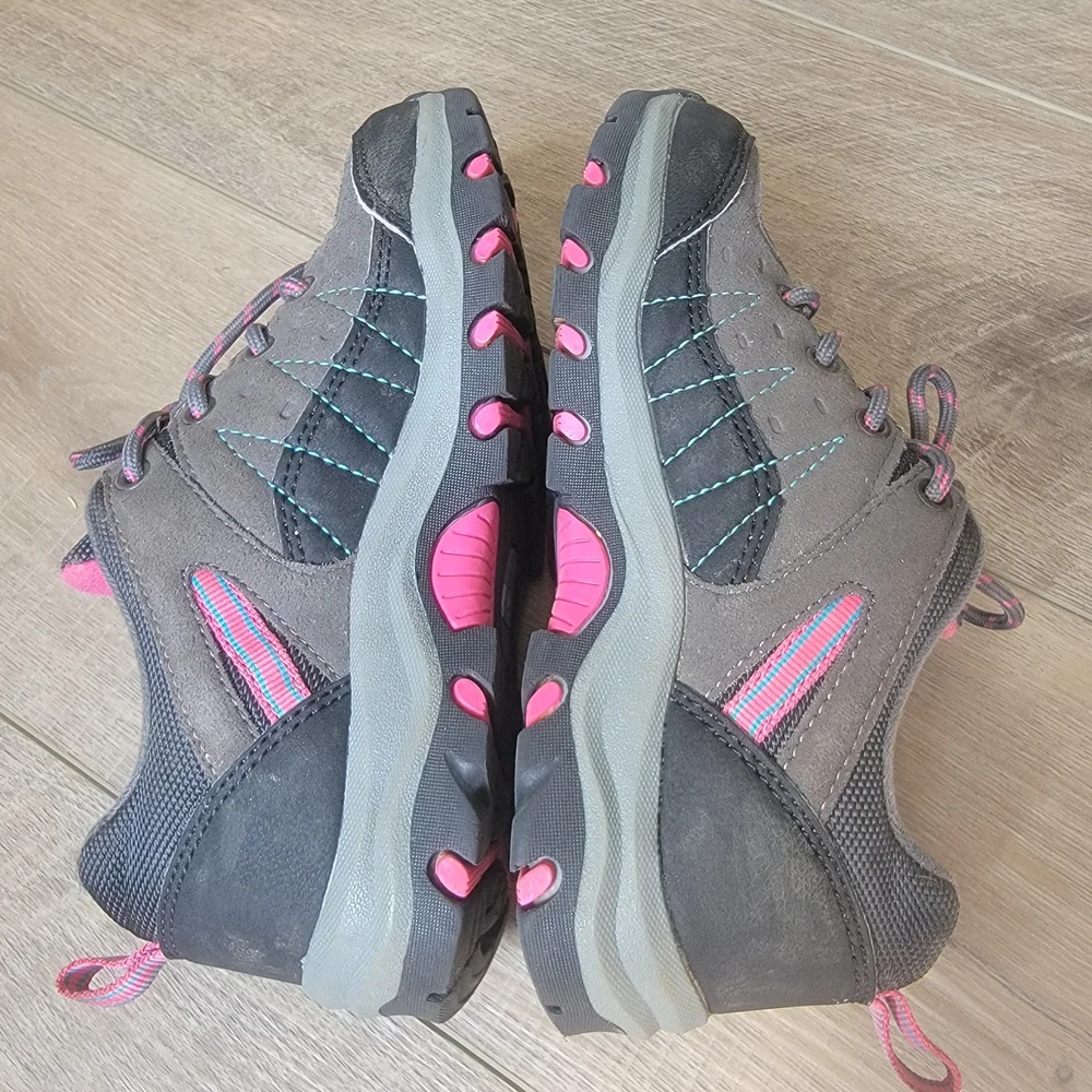 Mountain Warehouse Kids Girls Stampede Waterproof Hiking Shoes Grey Pink US Sz 2